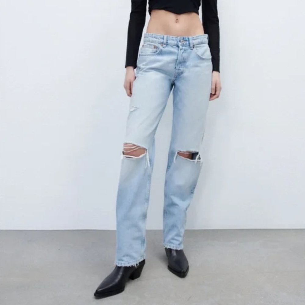 NWT Zara ripped straight jeans size 40/8/30